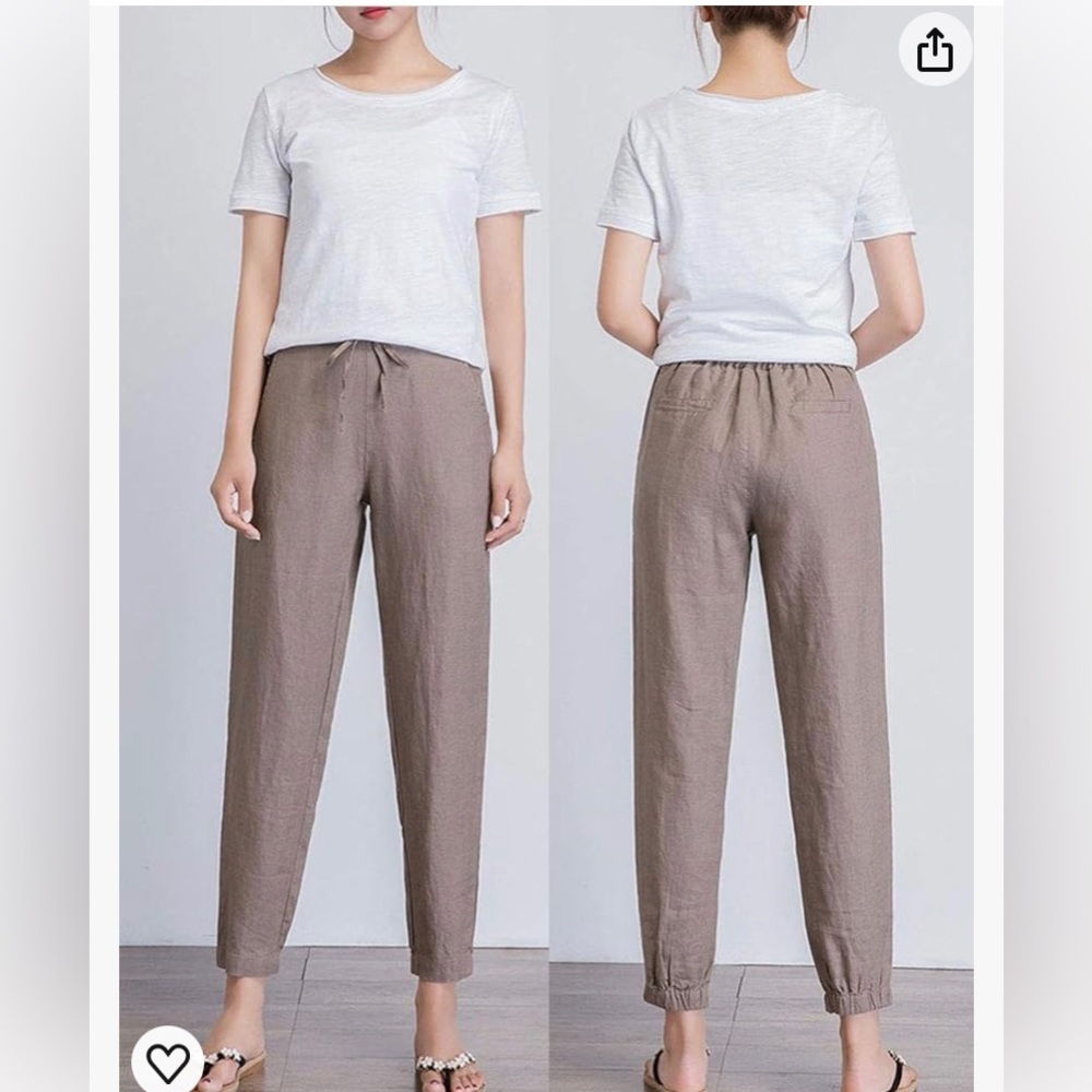 100% Linen Drawstring Pants